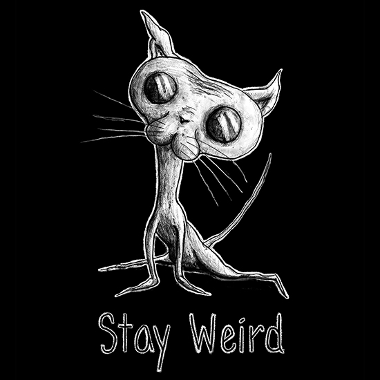 Stay Weird Cat Illustration