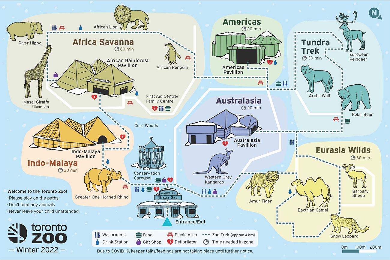 Toronto Zoo Winter Map